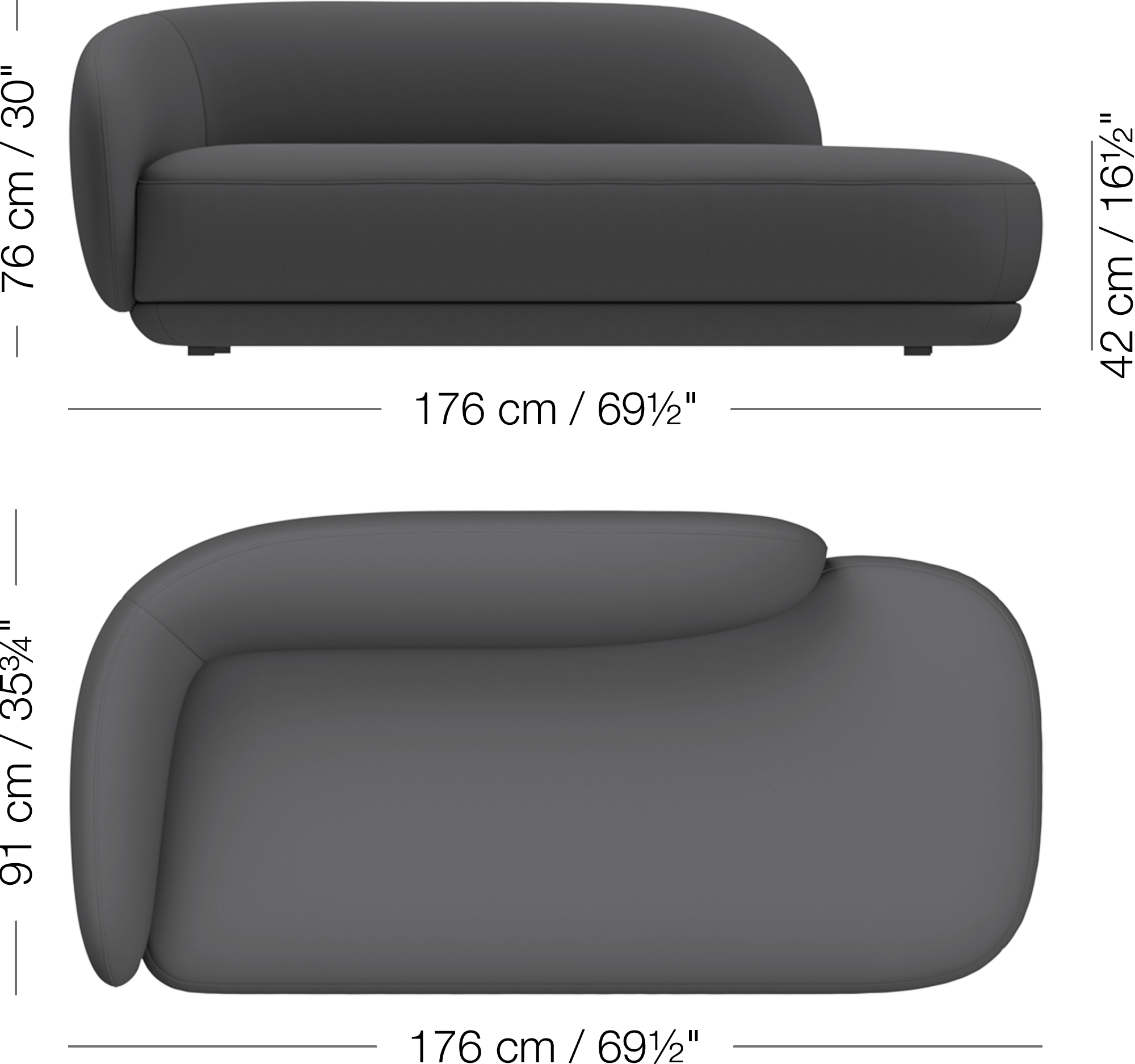 Bolzano, chaise longue sofa right | BoConcept